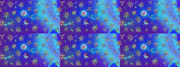 El çizimi, soyut ve süslü elementler. Mavi renkler. Klasik çiçekler. Suluboya resim taklit Raster çizimi. Yaz çiçekleri teması.