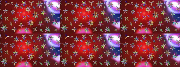 Parlak renkli çiçekli ve kırmızı yapraklı harika bir çiçek deseni. Halk tarzı. Moda baskıları için zarif bir şablon. Modern çiçek arkaplanı.