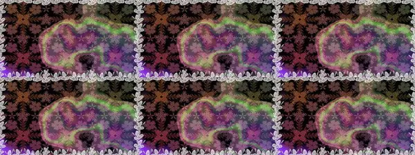 Kahverengi renklerde etnik çiçeklerle kusursuz bir desen. Raster Çiçek İllüstrasyonu güzel tekstil..