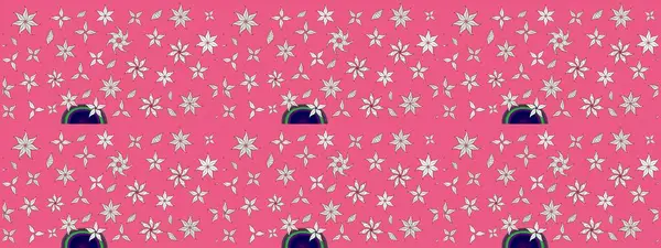 Küçük çiçekteki sevimli çiçek deseni. Nazik, yaz çiçekleri pembe renklerde. Raster illüstrasyonu. Raster deseni.