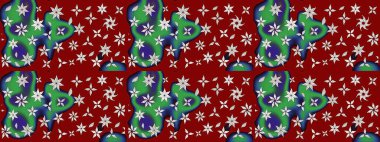 Kırmızı renkte çiçekler. Renkli Bahar Teması eskiz kalıbı. Çiçek desenli eskiz. Düz Çiçek Elementleri Tasarım Raster illüstrasyonu.