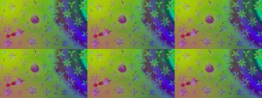 Yeşil renkli çiçekler. Robot resim. Raster illüstrasyonu. Şirin çiçek elementleri..