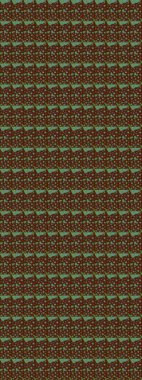 Çiçekli ipek eşarp. El çizimi çiçek unsurları olan soyut çizim raster deseni. Kahverengi üzerine kahverengi. 1950-1960 motifleri. Retro tekstil tasarım koleksiyonu.