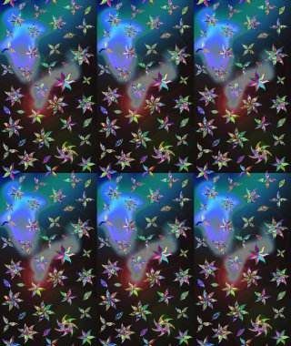 El çizimi, soyut ve süslü elementler. Yaz çiçekleri teması. Klasik çiçekler. Suluboya resim taklit Raster çizimi. Gri renkler.