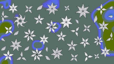 Renkli Bahar Teması eskiz kalıbı. Çiçek desenli eskiz. Tarafsız renklerde çiçekler. Düz Çiçek Elementleri Tasarım Raster illüstrasyonu.