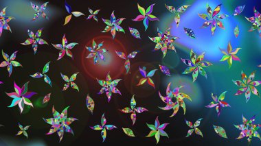 Elle boyanmış suluboya resim çizimleri, çiçekler ve bitkiler. Gri renkli çiçekler.