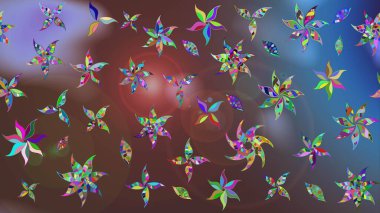 Küçük çiçekte güzel bir çiçek deseni var. Çiçekli çiçek deseni, suluboya. Raster deseni.