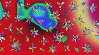 Süslü kumaş deseni. Raster deseni. Çiçekli çiçek deseni, suluboya..