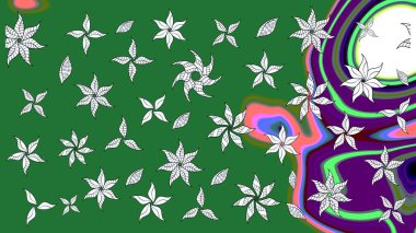 Çiçekler yeşile. Suluboya, elle çizilmiş. Eskiz arkaplan modeli. Raster stoku.