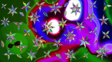 -yeşil çiçekler. Çiçek arkaplan. Küçük çiçekte güzel bir desen var. Çiçek kolajı. Doğa. Çiçek kompozisyonu. Raster deseni.