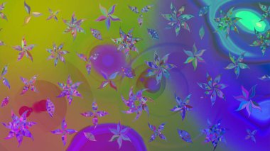 El çizimi. Raster illüstrasyonu. Güzel kumaş deseni. Çiçekler, dallar, otlar ve çiçekler.