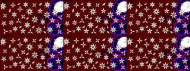 Raster illüstrasyonundaki çiçek desenli çizim. Kırmızı renkte çiçekler.