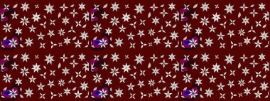 Kırmızı çiçekli bahar çiçekleri. Küçük çiçekte güzel bir desen. Küçük renkli çiçekler. Motley illüstrasyonu. Moda baskıları için zarif bir şablon.