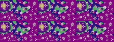 Renkli Bahar Teması eskiz kalıbı. Düz Çiçek Elementleri Tasarımı. Çiçek deseni. Raster çizimi. Güzel kumaş deseni..