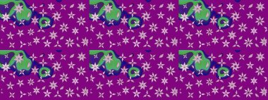 Mor renkli bir papatya deseni. Mor renklerde. Raster illüstrasyonu.