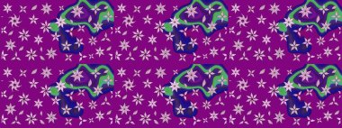 Eski moda arka plan. Raster illüstrasyonu. Çiçek çelengi. Güzel, parlak, pürüzsüz kumaş, tuval. Desen, çizim, çiçek sınırı. Kıvırcık, parlak örgü.