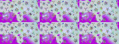 Raster düz çiçek çizim deseni. Hediye ambalaj kağıdı, tebrik kartları, posterler ve pankart tasarımı. Tarafsız renklerde çiçekler.