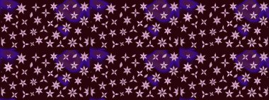 Sevimli çiçek raster deseni. Renkli Bahar Teması eskiz kalıbı. Kahverengi renkli çiçekler. Düz Çiçek Elementleri Tasarımı.