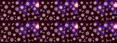 Asya tekstil tarzında. Raster illüstrasyonu. Kahverengi renkli çiçekler. Raster illüstrasyonu. Çiçek desenini çiz.