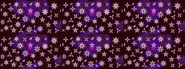 Raster illüstrasyonundaki çiçek desenli çizim. Kahverengi renkte çiçekler.