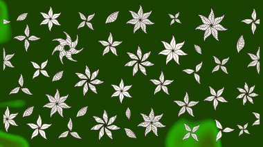 Raster illüstrasyonu. Suluboya çiçekli çiçek deseni. Yeşil renkte güzel tekstil.