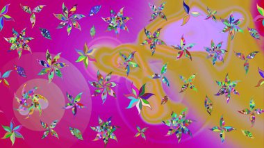 Şatafatlı bahar bahçesi dokusu. Çiçek deseni. Raster illüstrasyonu. Mor renkte çiçekler. Mor renkte çiçek çizimi.