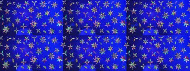 Çiçek ve yapraklı çiçek deseni. Raster illüstrasyonu. Küçük çiçekli şirin desen.