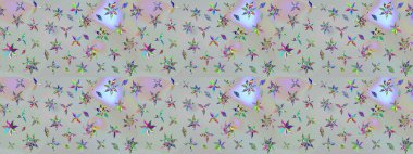 Gri renkli çiçekler. Raster illüstrasyonu. Çiçek desenli eskiz, vuruşlar, sıçramalar, yaz çiçekleri..