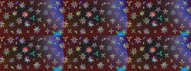 Bahar çiçekleriyle güzel bir çiçek deseni çizmişsin. Raster illüstrasyonu. Güzel kumaş deseni.