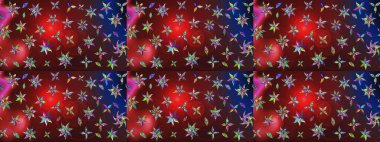 Çiçekli karalama şeklinde Raster çiçek deseni. Yumuşak, bahar çiçekli arka plan. Kırmızı renkte çiçekler.