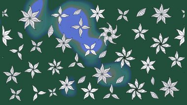 Arkaplan dokusu, duvar kağıdı, yeşil renkli çiçek teması. Kabile sanatı boho baskısı, klasik çiçek arkaplanı. Soyut etnik raster çizim kalıbı.