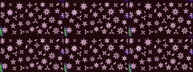 Küçük çiçekteki sevimli çiçek deseni. Güzel kumaş deseni. Raster illüstrasyonu. Güzel karalamalı çiçek deseni çiz..