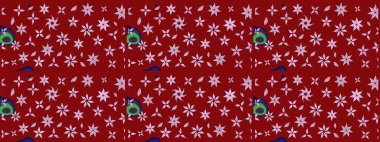 Raster illüstrasyonu. Kırmızı renkte karalamalı çiçek deseni çiz.