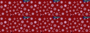 Düz Çiçek Elementleri Tasarımı. Raster Şirin kumaş deseni. Eskiz klasiği. Renkli Bahar Teması çizim şablonu.