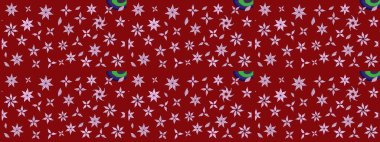 Kırmızı kıvırcık çiçekler kırmızı renklerde şekillenir. Klasik çiçek tasarımı elementleri. Raster illüstrasyonu.