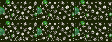 Raster illüstrasyonu. Gri renkli çiçekler. Raster illüstrasyonu. Asya tekstil tarzında. Çiçek desenini çiz.