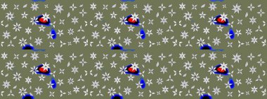 Hediye ambalaj kağıdı, tebrik kartları, posterler ve pankart tasarımı. Yeşil renkli çiçekler. Raster düz çiçek çizim deseni.