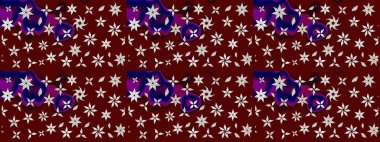 Güzel kumaş deseni. Kırmızı renklerde. Raster illüstrasyonundaki çiçek desenli çizim. Raster illüstrasyonu.