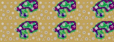 Renkli Bahar Teması eskiz kalıbı. Düz Çiçek Elementleri Tasarımı. Raster illüstrasyonundaki çiçek desenli çizim. Sarı renkte çiçekler.