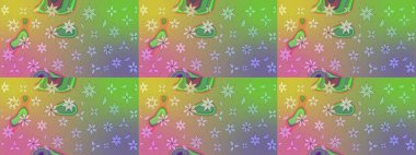 Tarafsız renklerde etnik çiçeklerle süslenmiş zarif bir eskiz. Asya Tekstil 'inde Raster Çiçek İllüstrasyonu.