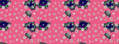 Eskiz arkaplan modeli. Suluboya, elle çizilmiş. Raster illüstrasyonu. Pembe yapraklı yabani çiçekler.