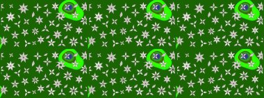 Tekstil, kumaş, kapaklar, duvar kağıtları, baskı, naylon, koleksiyon defteri, örgü, dekupaj için güzel bir eskiz. Küçük yeşil çiçeklerle oldukça kaliteli besin torbası deseni.