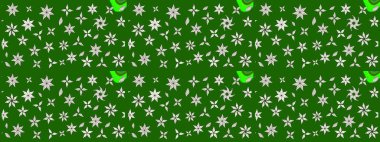 Yeşil el çizimi desen. Raster deseni. Sanat, çiçeklere ilham verir ve arka plan bırakır. Karalama çiçekleri çizim deseni.