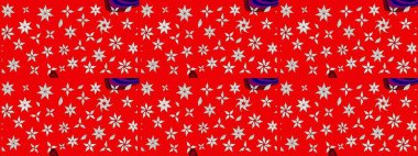 Kırmızı renkte çiçekler. Raster düz çiçek çizim deseni. Tasarım hediye paketi, tebrik kartları, posterler ve afiş tasarımı.