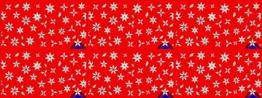 Raster illüstrasyonu. Çiçek ve yapraklı karalama şeklinde Raster çiçek deseni. Kibarca, bahar çiçekleri kırmızı renklerde.