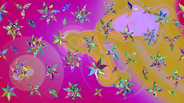 Şatafatlı bahar bahçesi dokusu. Çiçek deseni. Raster illüstrasyonu. Mor renkte çiçekler. Mor renkte çiçek çizimi.