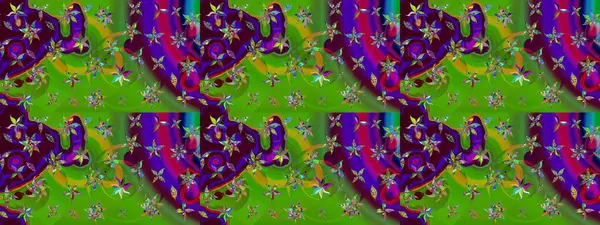 Parlak çiçekli yeşil renkler üzerine soyut çizim deseni. Küçük çiçekte hoş bir çiçek deseni var. Çiçek elementli zarif raster dokusu..