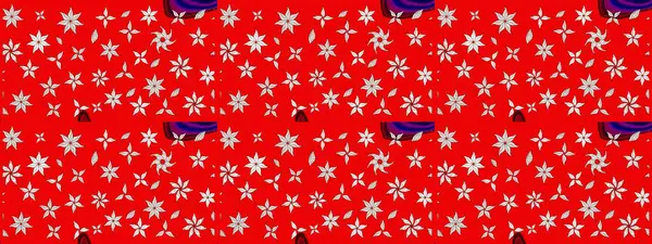 Kırmızı renkte çiçekler. Raster düz çiçek çizim deseni. Tasarım hediye paketi, tebrik kartları, posterler ve afiş tasarımı.