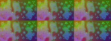 Ağaç dallı bahar çiçekleri ile desen, çiçek siluetiyle yeşil renkler. Raster deseni.