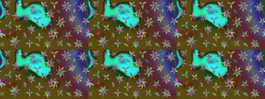 Raster düz çiçek çizim deseni. Yeşil renkli çiçekler. Tasarım hediye paketi, tebrik kartları, posterler ve afiş tasarımı.